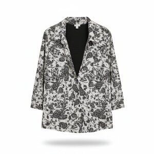 Rebecca Malone Monochrome Floral Blazer